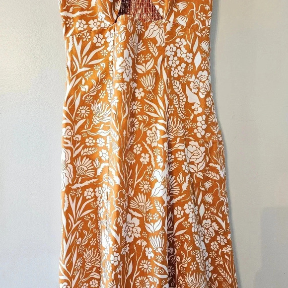 Pixie Market Custom Adobe Boho Floral Sundress Print Knot Midi Dress Size XS. - Picture 8 of 15
